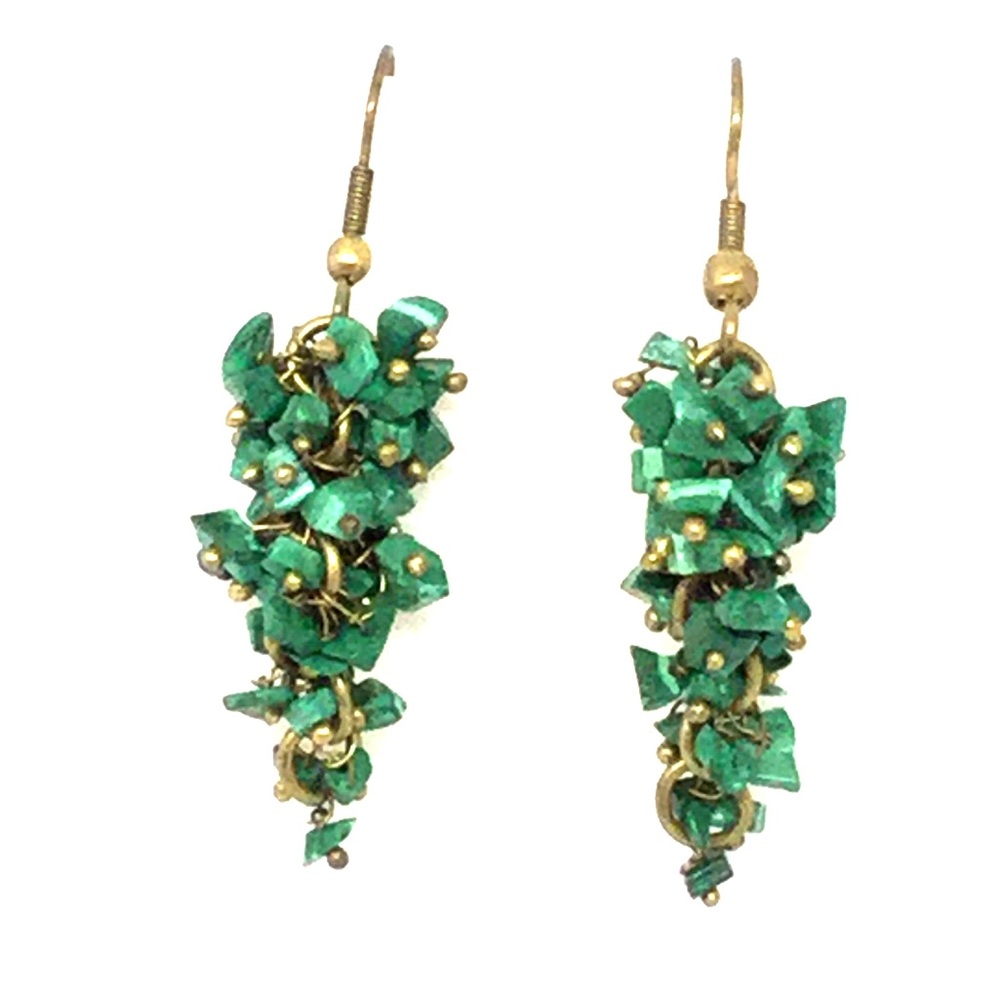 Green stone earrings